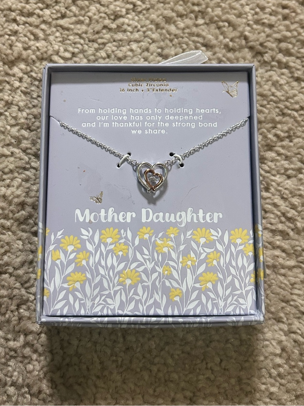 Mother Daughter Silver & Gold Heart Necklace